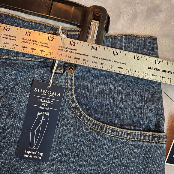 NWT Sonoma Jeans Womens 14 Average Classics fit Tapered Leg Mom casual everyday - Picture 6 of 13